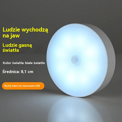 Lampka LED z Czujnikiem Ruchu Akumulatorowa Magnetyczna (Pack 4 Sztuki) - Łatwa Instalacja na Magnes