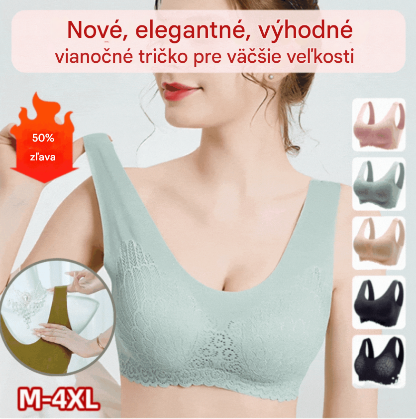 🔥【Paket 3】Úžasná čipkovaná bezšvová podprsenka z ľadového hodvábu, bez kostíc