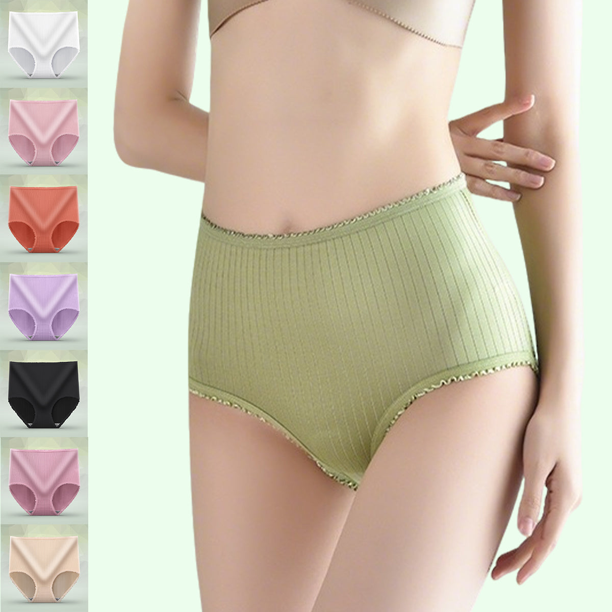 (8 броя) Дамско бельо с висока талия, подходящо за различни размери