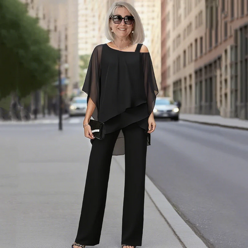 ⏳Časovno omejena ponudba⏰【50–120 KG】👚👖Ženski dvodelni komplet, prijazen do kože z odprtimi rameni✅【Top + hlače】