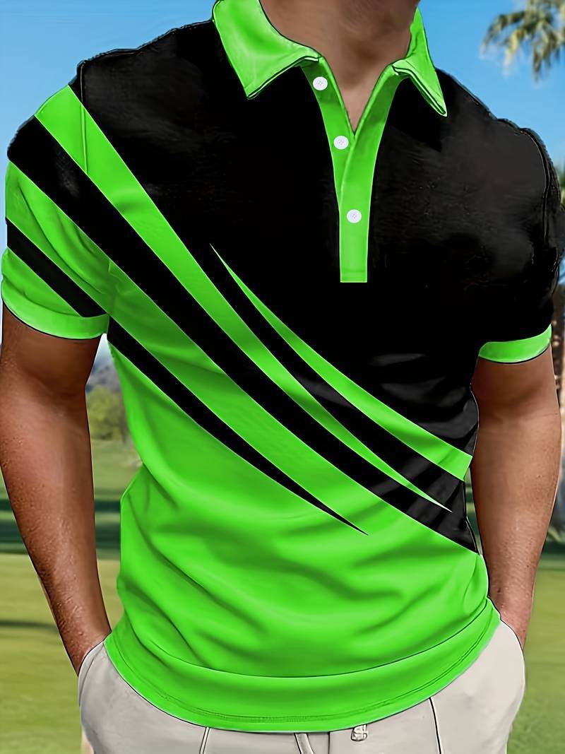 【Плащане при доставка】👔Мъжка нова лятна тениска POLO с 3D принт（S-6XL）