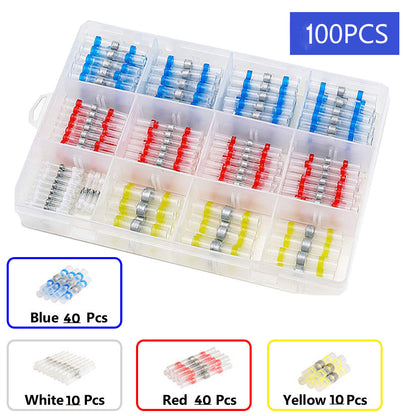 【100 komada】 popravak puknuća žice, komplet konektora termoskupljajuće žice