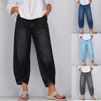 【S-3XL】Дамски ежедневни дънки с широки крачоли