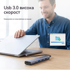 🔥【Ограничено време: 50% намаление!】🔌Преносим USB-C хъб 5 в 1 с 4K HDMI изход