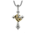 Ретро колие с кръст и корона за мъже и жени