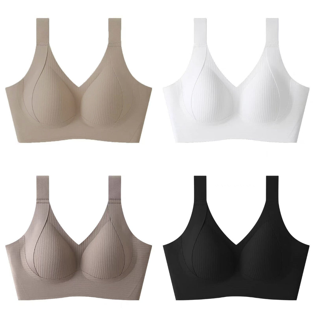 🧊【4 sztuki】🍃Damski biustonosz jednoczęściowy bez szwów i fiszbin, oddychający nie powodujący potu, waga 40–95 kg