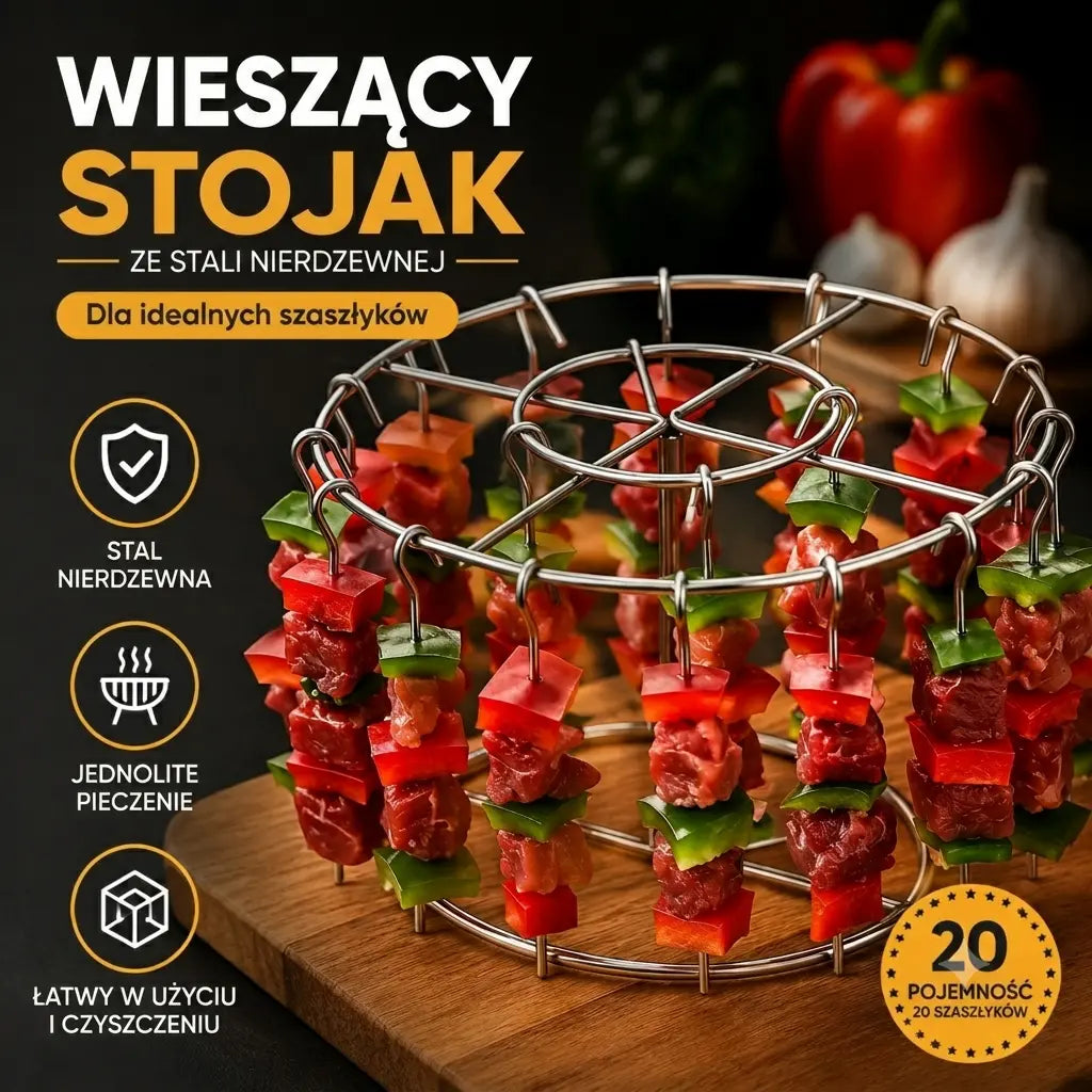 🔥Ruszt na szaszłyki do frytkownicy powietrznej | Równomierne smażenie 360°, chrupiące i soczyste!🍢