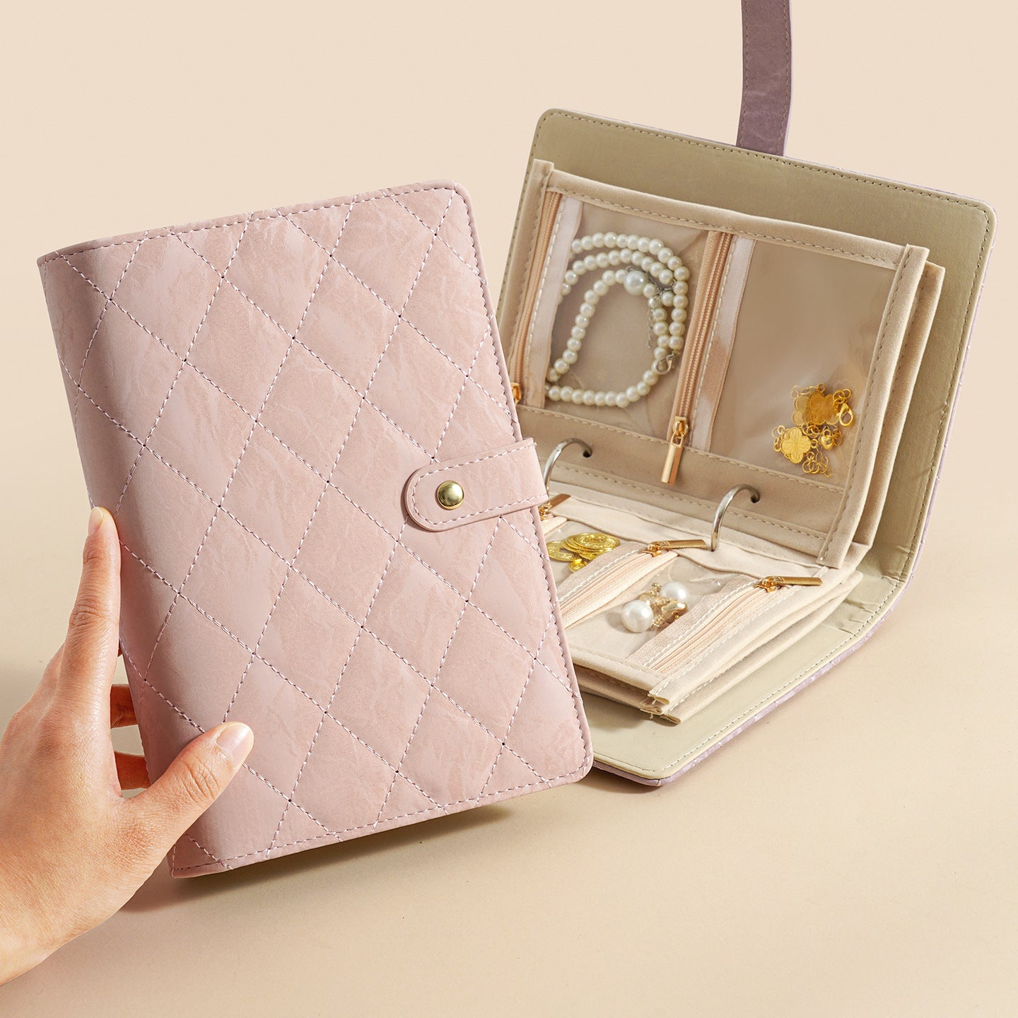 🔥 Gorące 50% zniżki 🔥🔥 Stylowa, przenośna torba do przechowywania biżuterii ze wzorem w kratkę