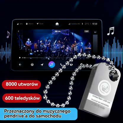 【Music U Disk】 Zawiera 8000 utworów, 600 MV, efekty dźwiękowe 6D