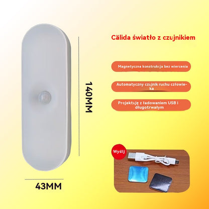 💥✨【Kup 1 sztuki i otrzymaj 1 gratis】🏡💡Inteligentna dioda LED z wykrywaniem ciała ludzkiego, łatwa w ładowaniu i praktyczna