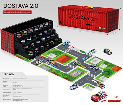 🎅Božićna rasprodaja - 50% popusta🎁 48 mini automobila na povlačenje s ugrađenom garažom