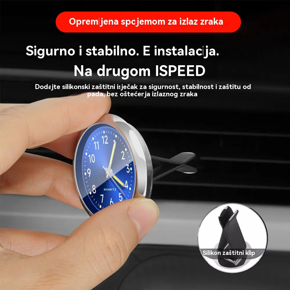🕒【Kupite 1 i dobijete 1 besplatno】🕒Novi mali svjetleći auto sat, možete jasno vidjeti vrijeme noću Mini svjetleći sat za automobil