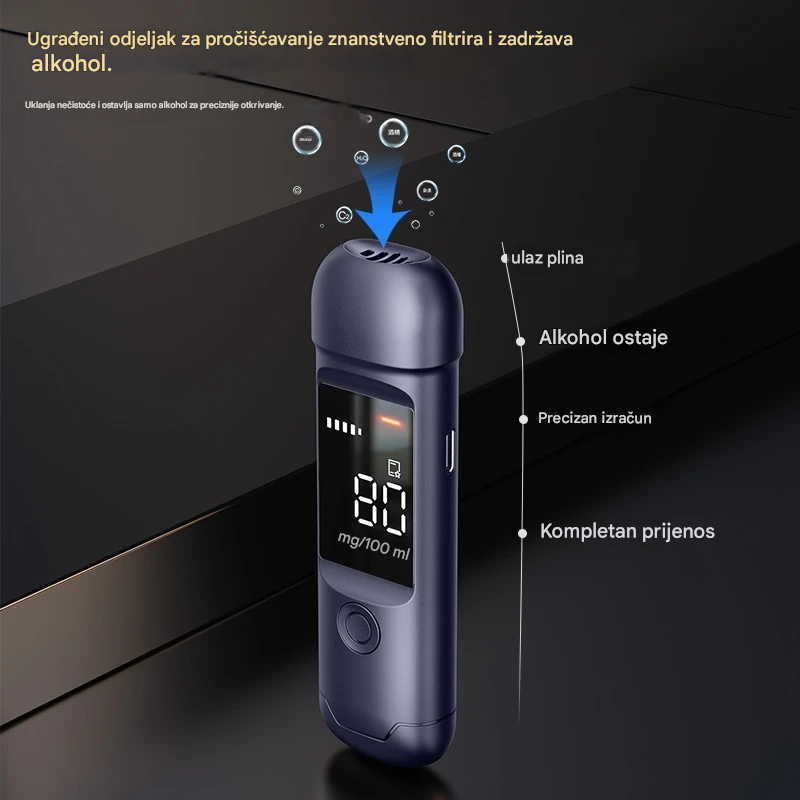 🍷 Visokoprecizni prijenosni mjerač alkohola – Izmjerite razinu prije vožnje