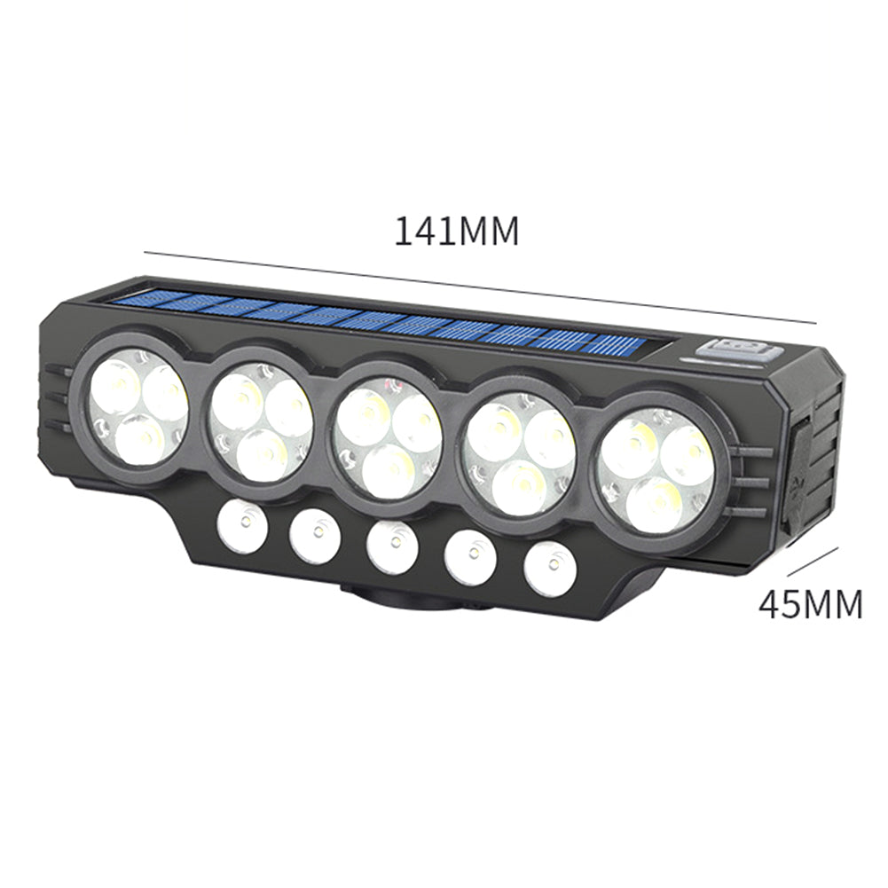 🚨💡 Solarna biciklistička svjetiljka s prednjim nosačem, USB punjenjem i zvučnikom, visoka svjetlina, noćno svjetlo za dugotrajnu vožnju biciklom