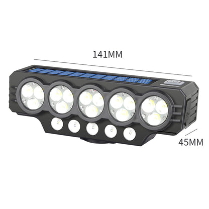 🚨💡 Solarna biciklistička svjetiljka s prednjim nosačem, USB punjenjem i zvučnikom, visoka svjetlina, noćno svjetlo za dugotrajnu vožnju biciklom