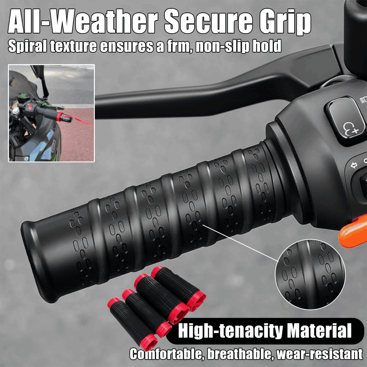 🔥🔥【2 komada】Protuklizne i otporne na habanje navlake za ručke motocikla, uklonjive za 1 sekundu