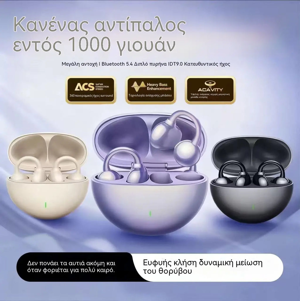 ⏳ Oferta ograniczona czasowo ⏰ Bezprzewodowe słuchawki z klipsem i technologią przewodzenia dźwięku przez kości – lekkie, bezprzewodowe, z redukcją hałasu