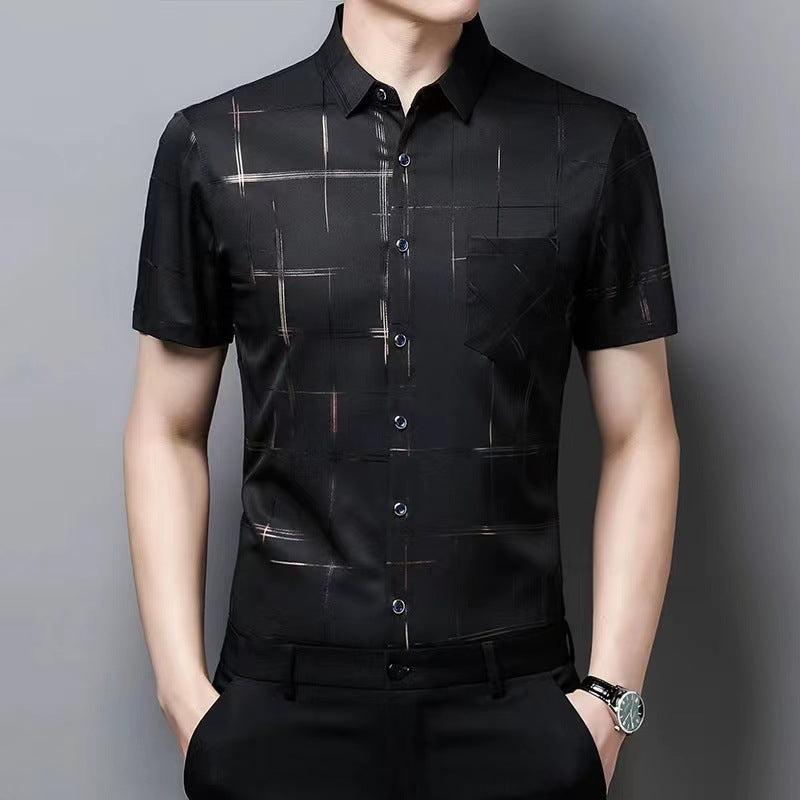 【Комплект от 2 броя】(M–4XL) Мъжка риза от ледена коприна – лека и дишаща, с гладко и меко усещане