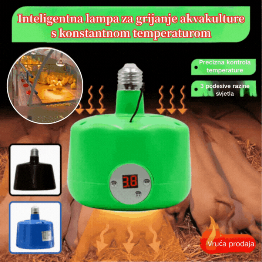 🔥🐣🌡️ Inteligentna lampa za grijanje peradi s konstantnom temperaturom