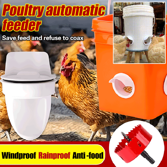 🐓【5 hranilica + 1 otvarač rupa】Automatska hranilica za kokoši, patke i guske