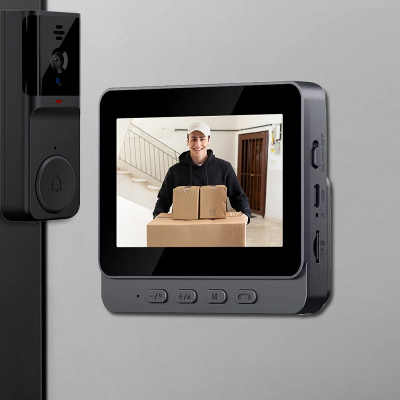 🔥Bezprzewodowy dzwonek do drzwi z kamerą: 1080P, kąt widzenia 170°, ekran 4,3 cala, wodoodporność zewnętrzna IPX65, widzenie nocne