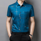 【Комплект от 2 броя】(M–4XL) Мъжка риза от ледена коприна – лека и дишаща, с гладко и меко усещане