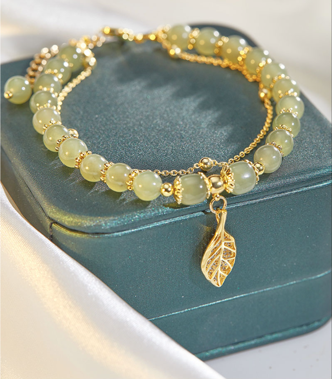 Narukvice od hotanskog žada (komplet od 2 komada) – prirodni kamen, elegantan dizajn