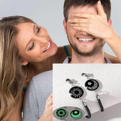 🎁💖 Set od 2 narukvice Sunce i Mjesec - Blistavi nakit za parove u vezama na daljinu.