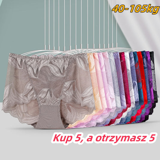 🔥【49% OFF】【40-105kg】 Seksowna, oddychająca damska bielizna ze średnim stanem