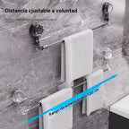 🚿✨【60-120cm】Nastaviteľná prísavková tyč na uteráky: Nie je potrebné vŕtať, nepoškodzuje sa, pohodlne sa drží.