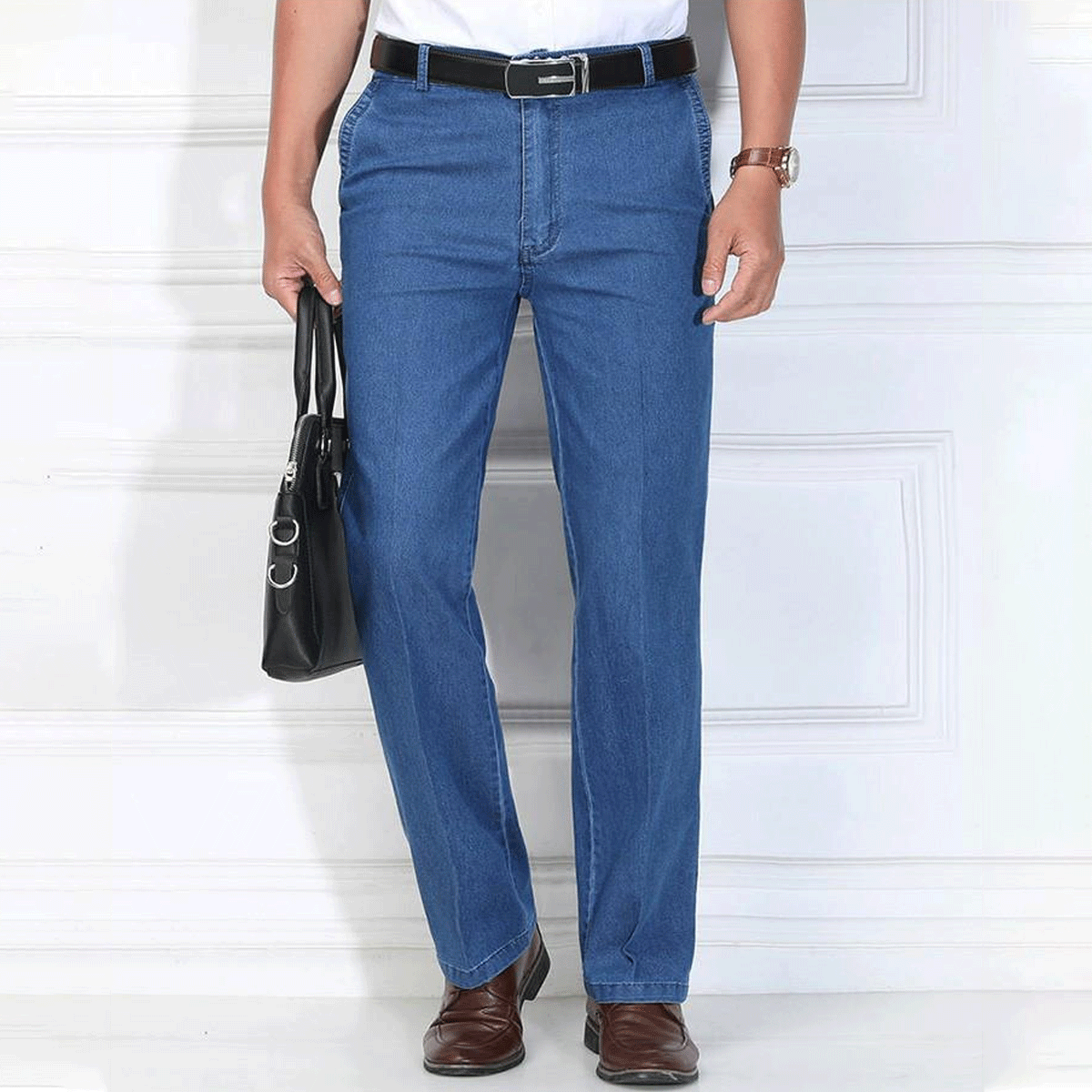 🙋‍♂️👖【Posebne ponude】Nove muške elastične prozračne traperice visokog struka