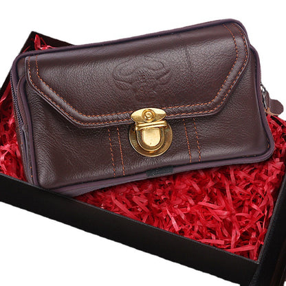 🔥😎Nova muška futrola za mobitel od kravlje kože s horizontalnim rezom i krznom punog zrna - 4190802