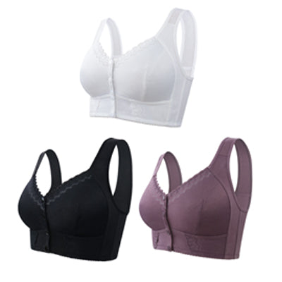 🎁Kupi 2, dobiješ 1 gratis!💕【3 komada】Veliki prozračni grudnjak od mekanog pamuka s prednjim gumbima