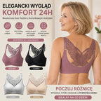 💞【Zestaw 4-częściowy】🎁Biustonosz bez fiszbin z haftem motylkowym — bez fiszbin, zapewniający podtrzymanie przez cały dzień✨【45~125 kg】