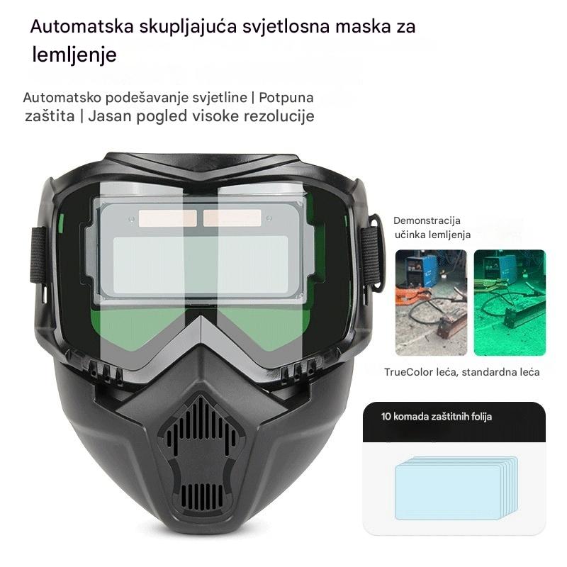 😎 Potpuno automatska kaciga za zalogaje s zaštitnom maskom i glavnom izmjenom svjetla za zalogaje