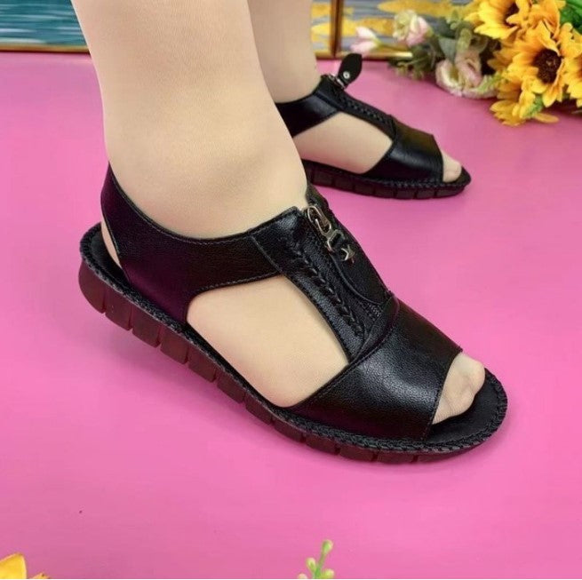 🔥🔥【50 % POPUST】【35-43】 Novi sandali, ravni čevlji iz pravega usnja, nedrseči mehki podplati