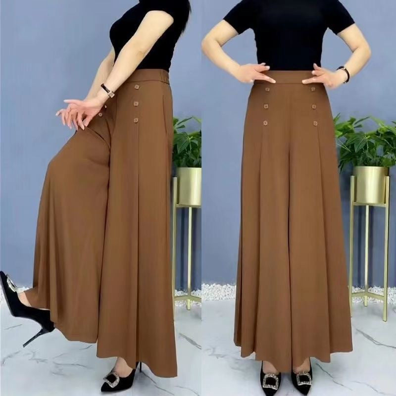 💖【M-5XL】Žensko modno široko drapirano krilo z visokim pasom