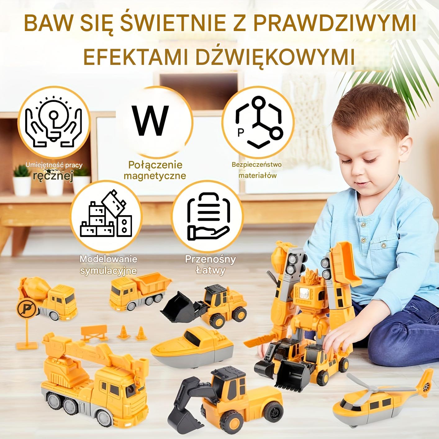 【50% PROMOCJI】【16 sztuk】Klocki magnetyczne, Edukacyjne zabawki Transformers