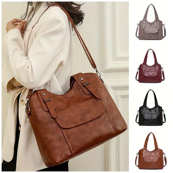 Ženska vintage kožna torba za rame