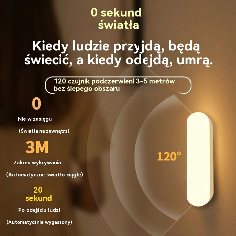 💥✨【Kup 1 sztuki i otrzymaj 1 gratis】🏡💡Inteligentna dioda LED z wykrywaniem ciała ludzkiego, łatwa w ładowaniu i praktyczna